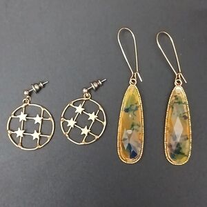 Elegant Gold and Yellow Star Earrings Set